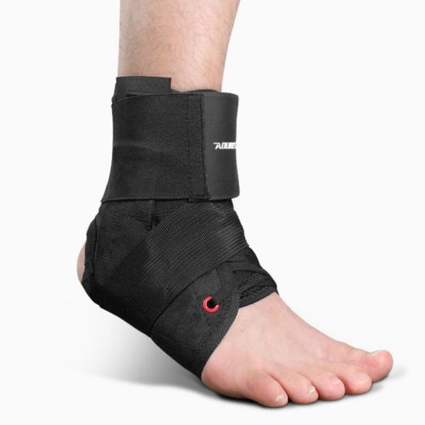 

ankle support one piece men women compression breathable brace wrap stabilizer for running basketball volleyball sports, Blue;black