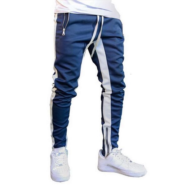 

ashion streetwear 2021 joggers causal sports clothing zippper broek casual men hip hop jogging trousers2, Black