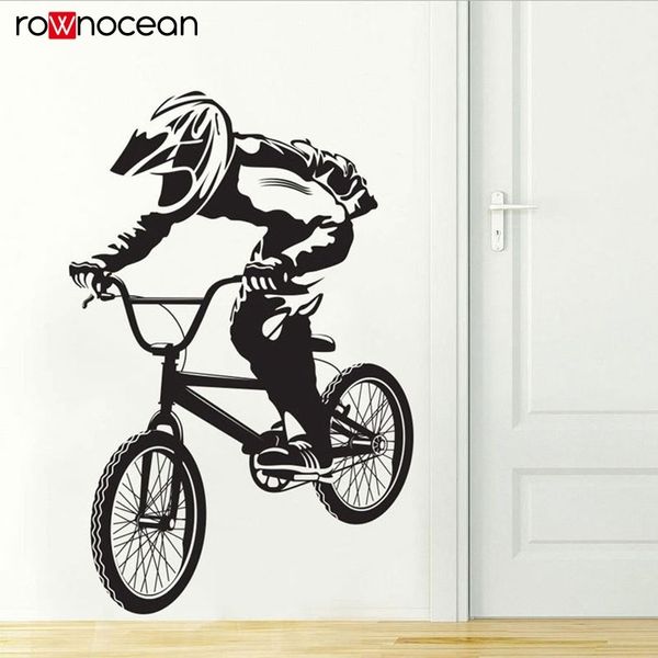 Bici da bicicletta Ciclisti BMX FREESTYLE Hobby Adesivo da parete in vinile Decorazioni per la casa per la camera dei ragazzi Rimovibile Decalcomania di arte Carta da parati murale 3384 210308