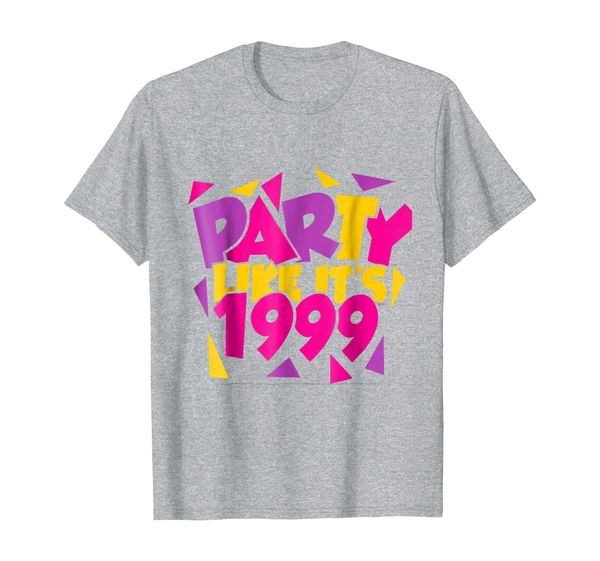 

party like its 1999 shirt - funky design - pink-purple-gold, White;black