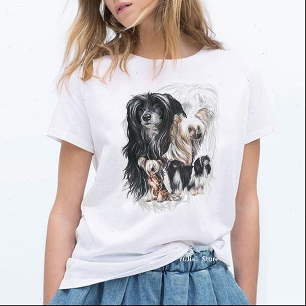 

vintage lovely dog printed t shirt women dog lover friends white tshirt summer female clothes t shirt