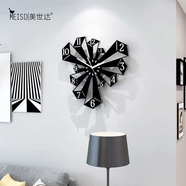 Creative Prism Orologi da parete silenziosi Design moderno Soggiorno Decorazioni per la casa Decorazioni per la cucina Orologi decorativi in arte acrilica 210724