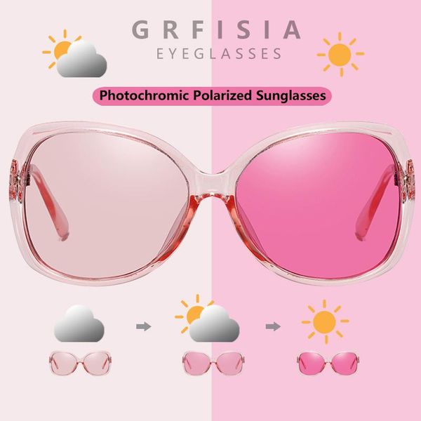 

sunglasses fashion women pochromic polarized classic design oversized square sun glasses shopping travel uv400 goggles ce x86, White;black