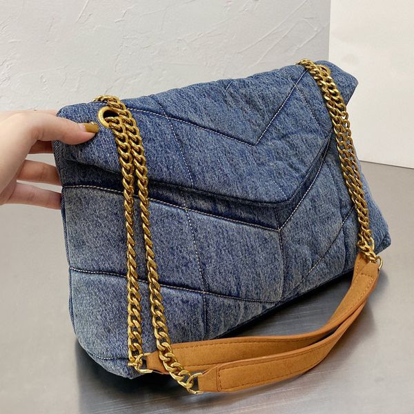 

denim chain bags designer fashion shoulder handbags women lady phone bag wallet purse totes cross body metallic vintage