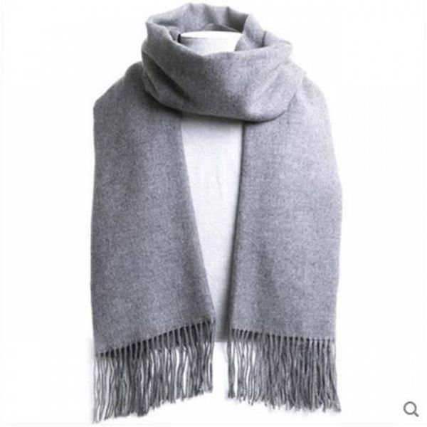 

scarves high-quality 2021 autumn and winter fashion men's scarf solid color thick warm female shawl tassel couple lengthened, Blue;gray
