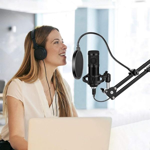 

microphones brand professional condenser microphone kit scissor arm stand usb mic set karaoke ktv podcast gaming streaming