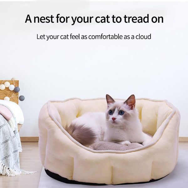 

kennels & pens yellow/grey creative pet bed cover comfortable mattress dog four seasons mat round cushion cat nest soft supplies