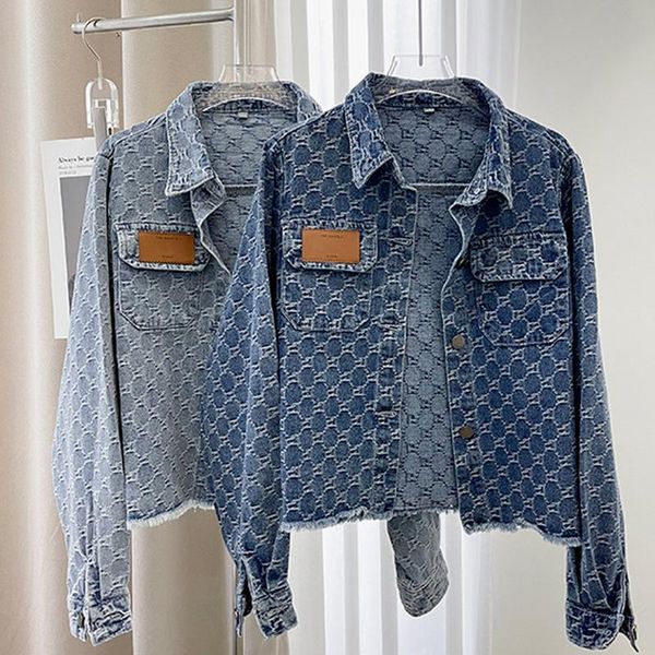 

women's jackets 2021 spring autumn ins embroidery rhinestone denim coat loose slimming jeans jacket women long sleeves fashion top, Black;brown