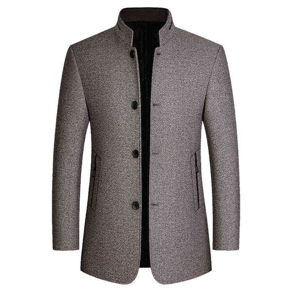 

men's et, casual wool blend open collar, warm clothing, autumn and winter, 4xl, Black
