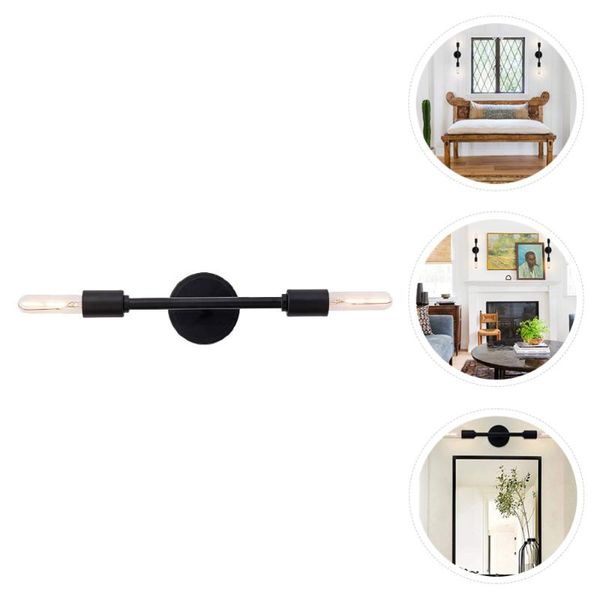 

wall lamp double head light black 2 sconce vintage vanity for bathroom