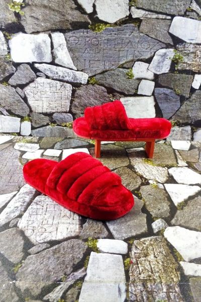 

slippers women red winter home slipper, Black