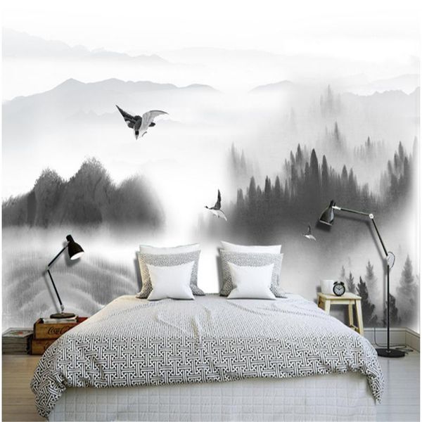 

wallpapers youman custom home decor 3d stereoscopic mountain white and black minimalism wall paper modern bedroom living room