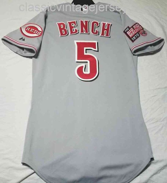 Camisas masculinas femininas infantis GRANDE JOHNNY BENCH JERSEY raras bordadas novas camisas de beisebol