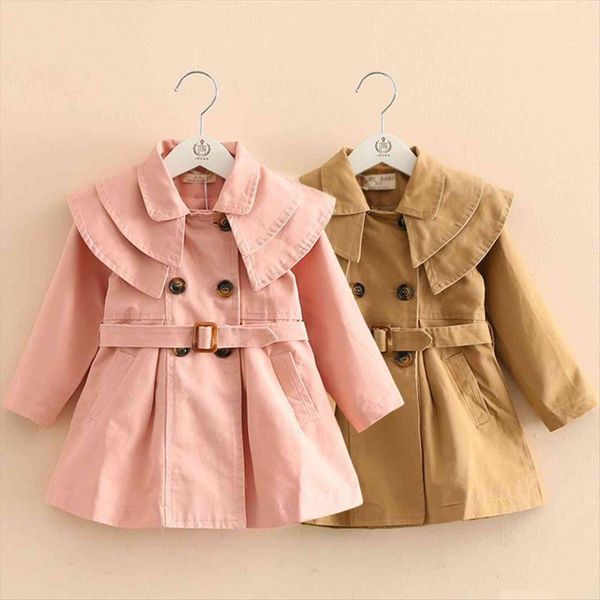 

fashion autumn winter kids baby girls trench coat little solid jacket korean style double breasted long sleeved, Camo