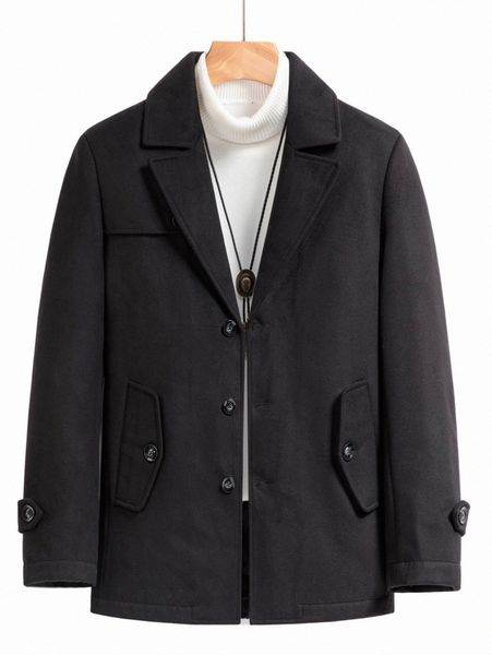 

men lapel neck overcoat without sweater i5fw#, Black;brown