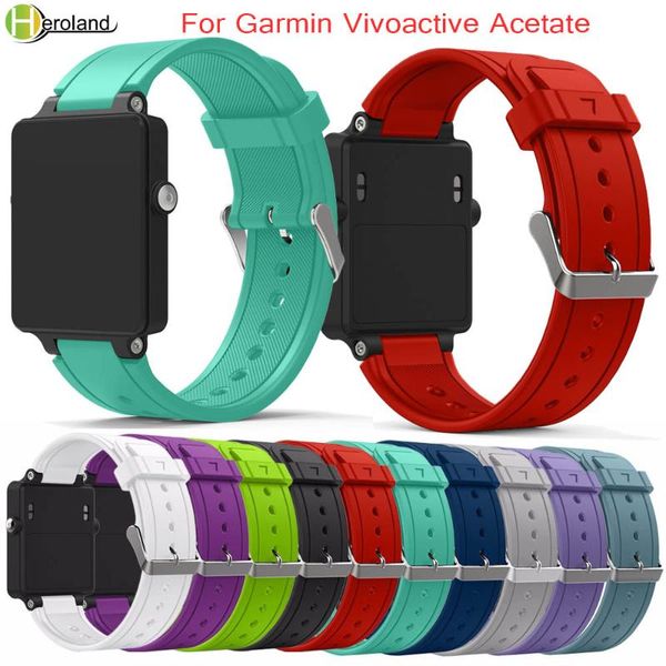 

watch bands wristband silicone sports bracelet strap for garmin vivoactive acetate smart watchbands correa reloj replacement, Black;brown
