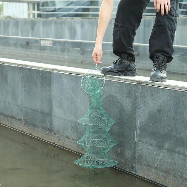 

fishing accessories net mesh trap foldable crab fish crawdad shrimp bait cage