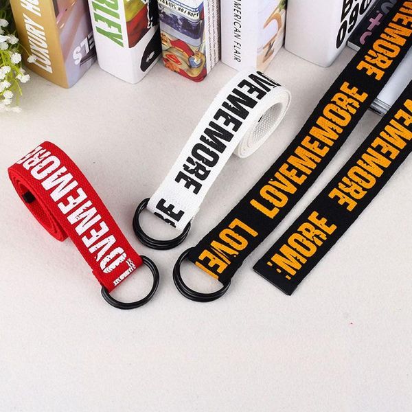 

belts vintage knitted canvas belt letter printed double d ring waistband strap wild jeans hip hop harajuku clothing decor young, Black;brown