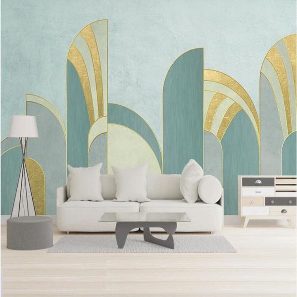 

wallpapers milofi custom large wallpaper mural 3d geometric golden mosaic pattern small fresh tv background