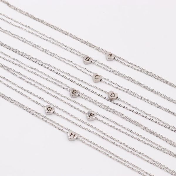 

anklets thiny hearts pendants multilayer layered stainless steel silver color capital letter charms anklet for women ank jewelry, Red;blue