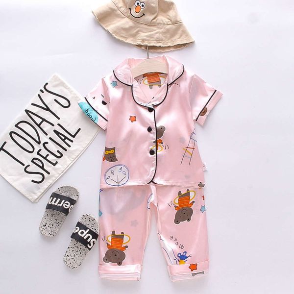 

be03 children's home suit 2021 spring new korean cartoon pajamas for girls and children, Blue;red