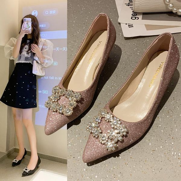 

dress shoes ladies fashion pumps mid-heel casual comfortable square toe women's high heels wedding, Black