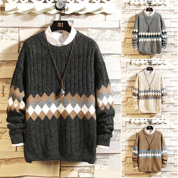 

2021 new sweaters men's black long sleeves autumn winter pullover knitted o-neck plus oversize 5xl 0srd, White;black