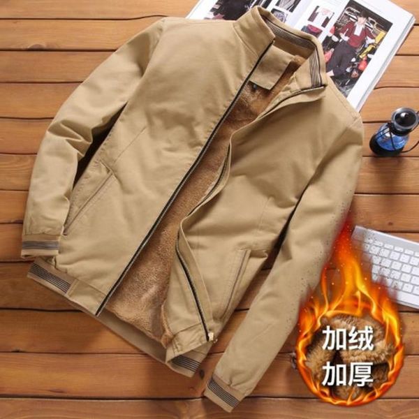 

men's jackets 2021 winter mens bomber casual male outwear fleece thick warm windbreaker jacket military baseball coats clothing, Black;brown
