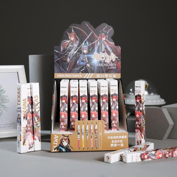 

gel pens blind box pen series game arknights impact black 0.5mm press students gifts peripheral writing stationery