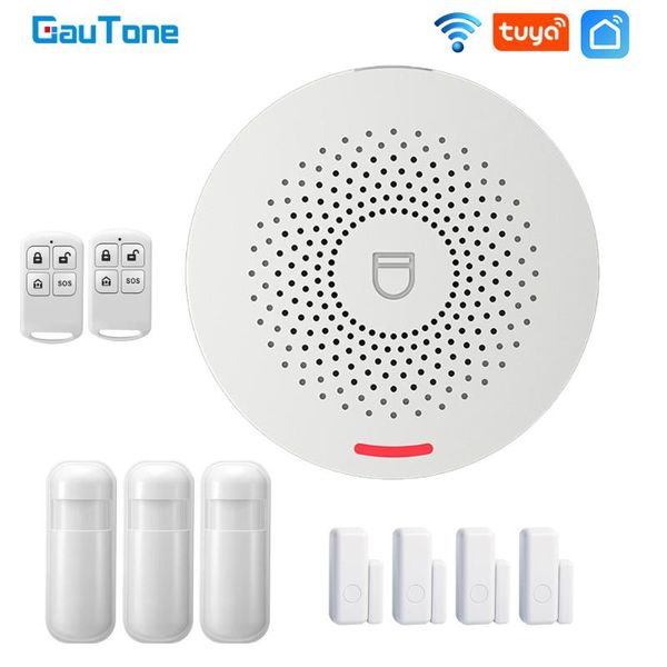 

gautone wifi smart home alarm system 433mhz burglar security alarm tuya smart life app control wireless home