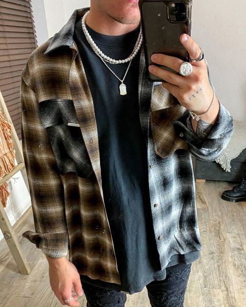 

2021 new patchwork pocket kanye west streetwear hip hop represent jacket men women 34il, Black;brown