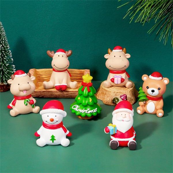 

christmas decorations resin miniature tree santa claus snowmen cake decoration year xmas gift garden home decor craft