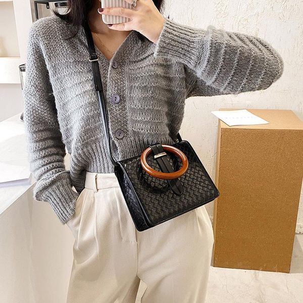 

hbp woven pu leather bag 2021 casual retro simple