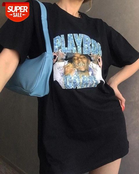 

sunfiz YF Awesome T Shirts For Guys O-Neck Short Sleeve Regular Mens Top Quality Men Playboi Carti Hip-Hop Black Tee #Ma1G, White