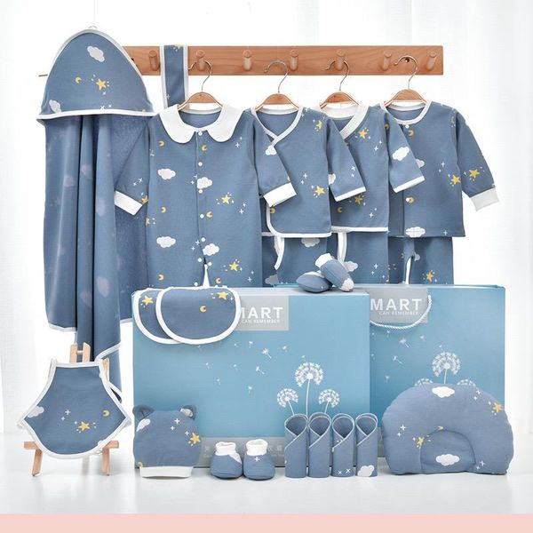 

clothing sets four seasons born suits pure cotton baby boy girl outfit thin full moon gifts soft kids printing without box xb106, White
