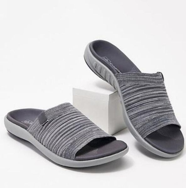 

sandals 2021 women's summer ladies knitting comfort footwear female solid casual home outdoors flats shoes woman fahsion, Black