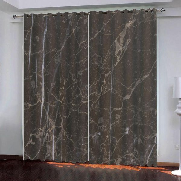 

curtain & drapes modern customized 3d blackout bedroom decoration ink and dark gray marble curtains for living room