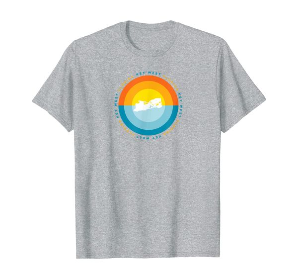 

key west florida sunset graphic t shirt, White;black