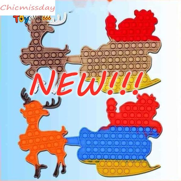

stock christmas finger push bubble sensory fidget toys santa claus board large size deskpuzzle decompression toy christmas gifts xc299