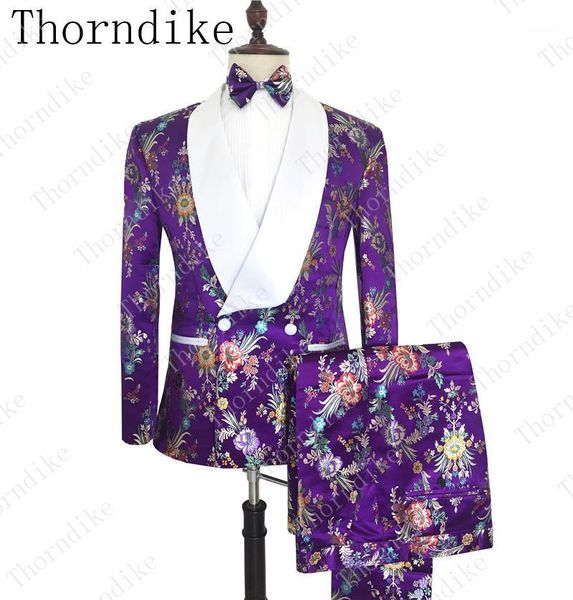 

street fashion purple pattern men suit casual slim fit tuxedo custom blazer office prom suits (jacket+pants) men's & blazers, White;black