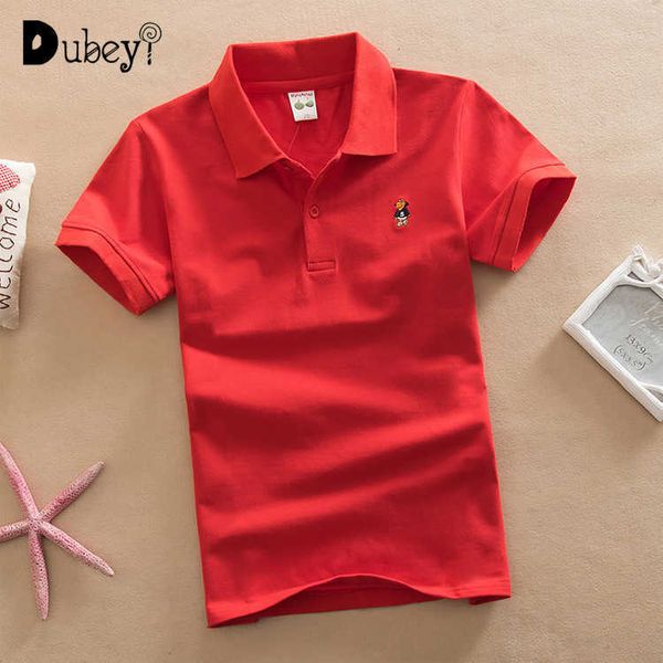 Polo morbida traspirante in cotone tinta unita 1-15Y Plain Kids Teens Summer Dreeses Grade School Boys Clothes 210529