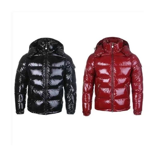 

mens designer winter embroidery patterns down jacket hooded jackets coats clothe men women couples parka outerwear thick coat black red