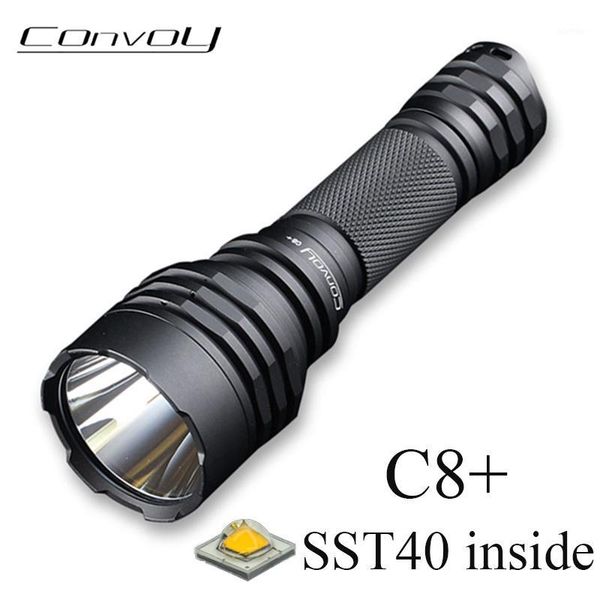 

flashlights torches convoy led c8+ linterna sst40 high powerful flash light black torch 2000lm camping hiking fishing lamp work light1