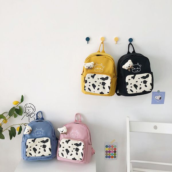 

cartoon nylon kids kindergarten school bags children backpacks animal cow student school bag for girls boy cute toddler backpack