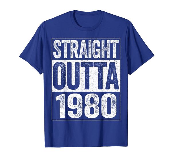 

straight outta 1980 t-shirt 39th birthday gift shirt, White;black