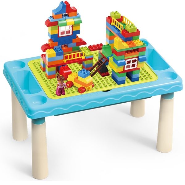 

children's multifunctional learning children's puzzle assembled toys compatible with lego building block table