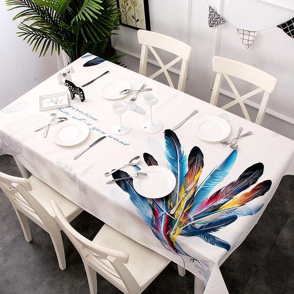

nordic style white and black geometric animal flamingo pattern table cloth rectangle water-poof tablecloth #/