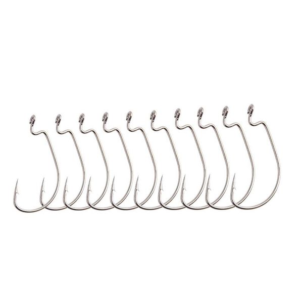 

10pcs wide belly crank hook freshwater sea hook with soft bait with circle hole fishing gear accessories circle hooks fishing