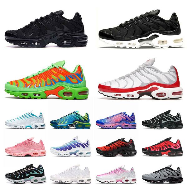 

designer tn plus mens womens running shoes tns requin sneakers triple black white purple fade blue pink grey orange throwback future trainer