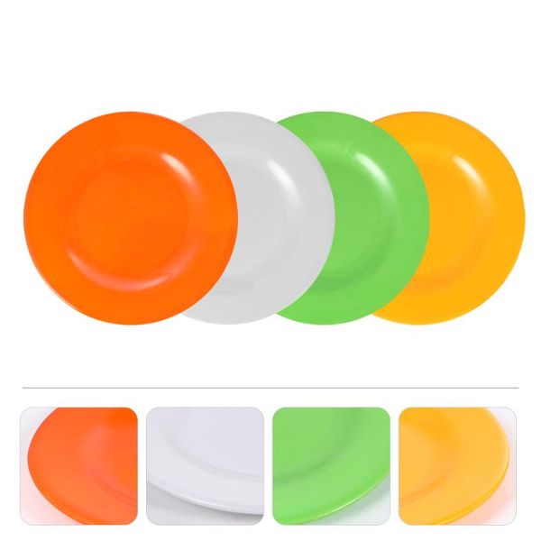 

dishes & plates 4pc flat melamine home dining colorful plate